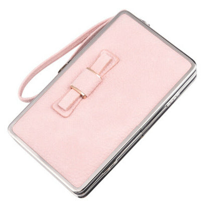 Women's PU Leather Wallet the Long Money Clamps Bag Clip Billfold Card Purse