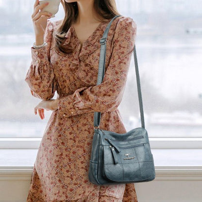 Synthetic Leather Luxury Handbag Large Capacity Shoulder Crossbody Bag Polyester