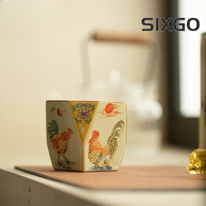 Porcelain Chicken Octagon Teacup Tea Bowl Water Jug Tea-tasting Fragrance