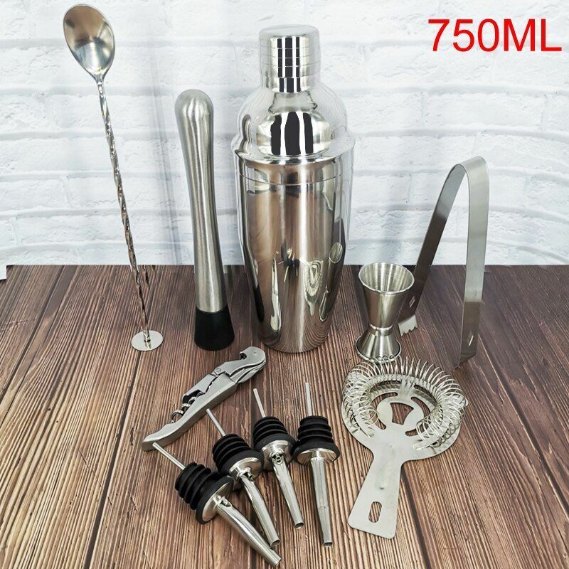 550/750ml Cocktail Shakers 11Pcs/Set Bartender Kit Stainless Steel Mixer Muddler