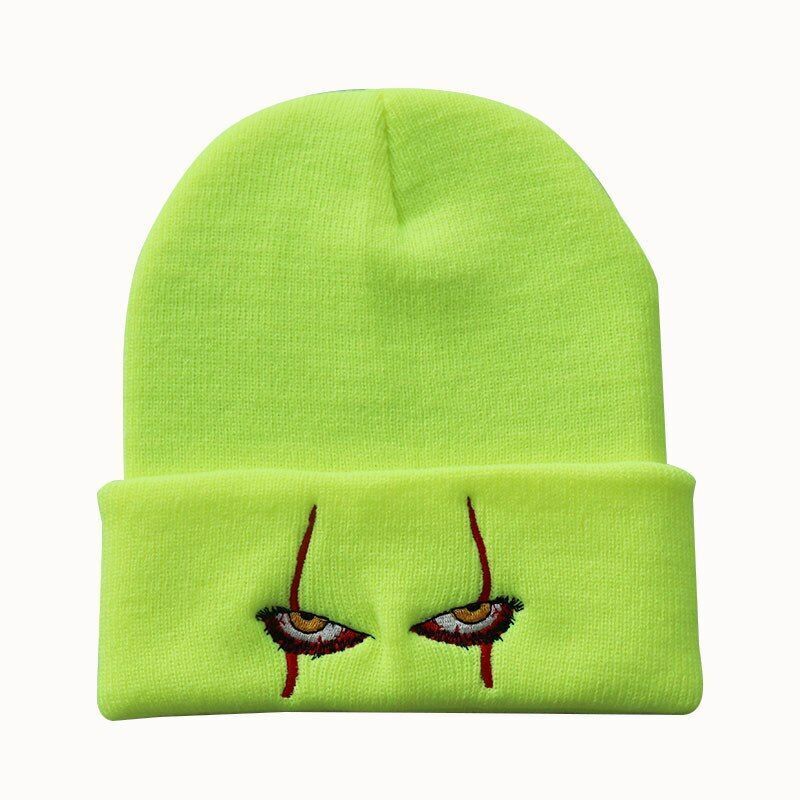 Autumn Winter Hat Knitted Beanies Warm Outdoor Knitted Embroidered Dome Knit 1PC
