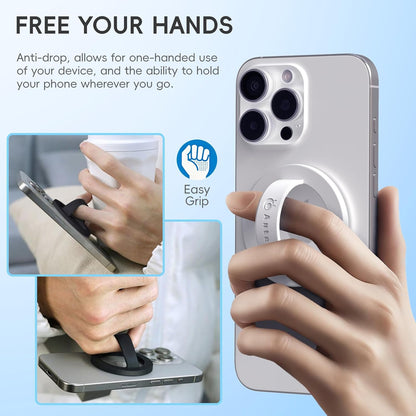 Magnetic Silicone Ring Grip Phone Holder, Strong Magnetic Attraction, Comfy and