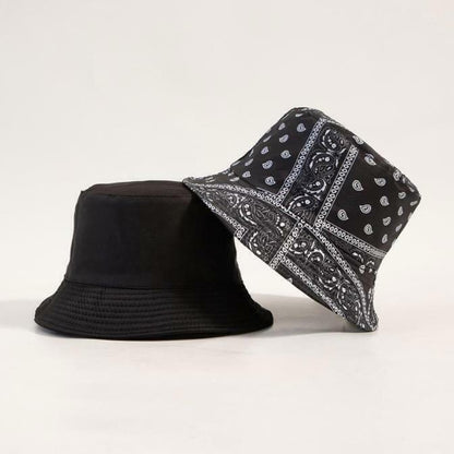 Bandanna Paisley Bucket Hat Cap Double-sided Fisherman's Cap Men Women Cotton