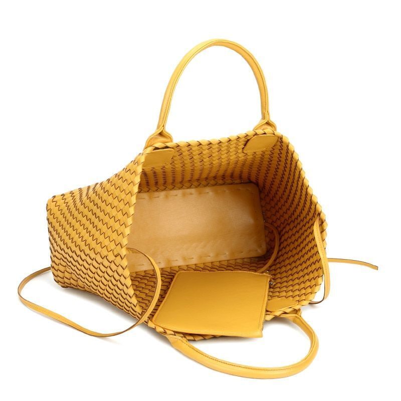 Woven Handbags Fashion Tide Weave Hand Shoulder Large Purse Shopping Basket Bag
