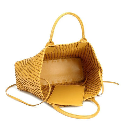 Woven Handbags Fashion Tide Weave Hand Shoulder Large Purse Shopping Basket Bag