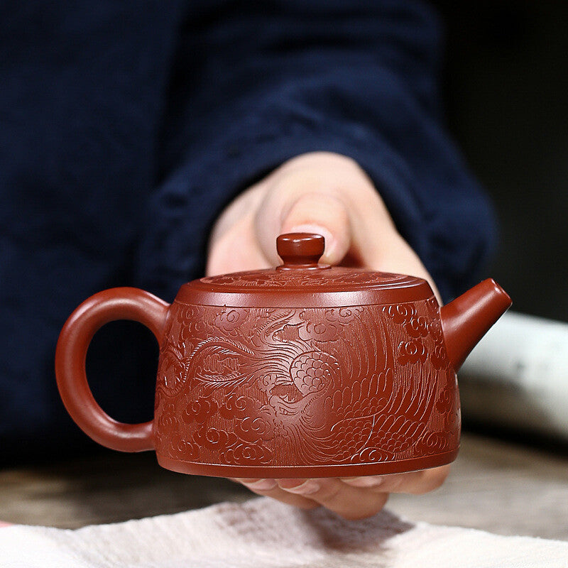 6.8oz Tea Pot Real Yixing Zisha Dahongpao Clay Handmade Pot Dragon Jinglan Pot
