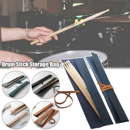 PU Leather Drumstick Storage Pouch Protector Bag Musical Instrument Drum Stick