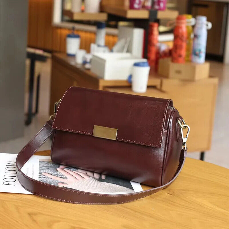 Women Versatile Cow Leather Shoulder Bag Ladies Crossbody Bag Layer Handbag