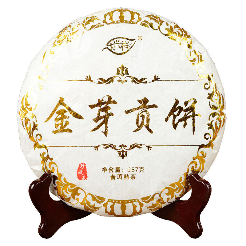 High Quality 357g Yunnan Pu'er Tea Golden Bud Cake Tea Ripe Pu'er Tea