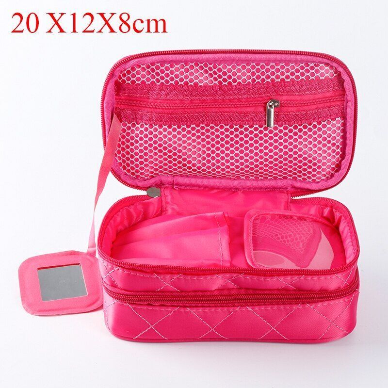 Cosmetic Bag Waterproof Double Layer Travel Organizer Makeup Bag Toiletry Pouch