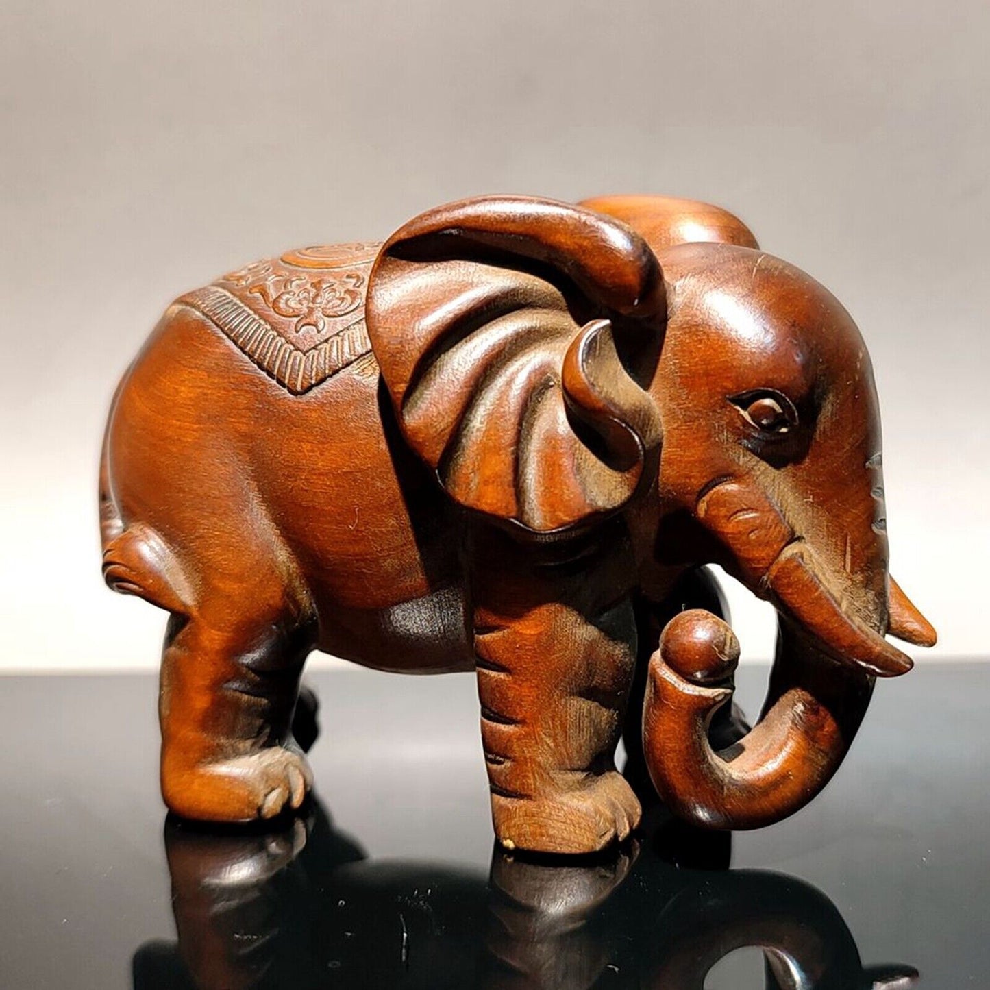 Home decoration elephant art sculpture decor living room wood carved wealt gifts