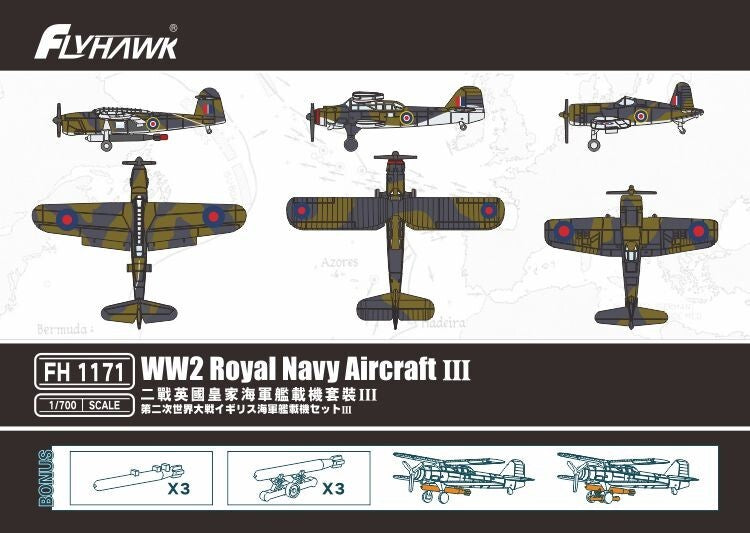 Flyhawk FH1171 1/700 WWII Royal Navy Aircraft III Plastic Model Kit