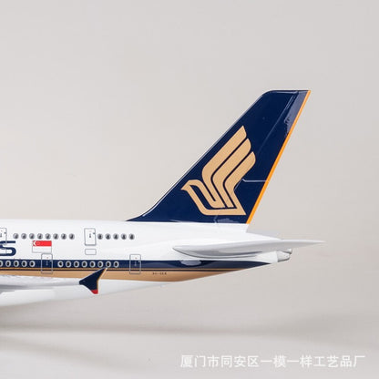 45CM 1:160 Singapore Model Airlines Airbus A380 Resin Airplane Display Model Toy