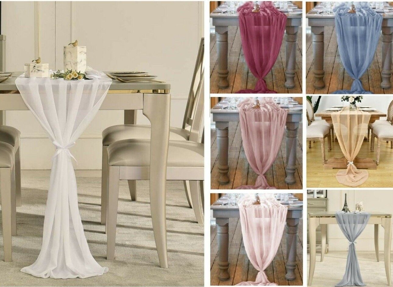 Wedding Table Runner 70x500cm Polyester Flowing Romantic Dusty Rose Party Decors