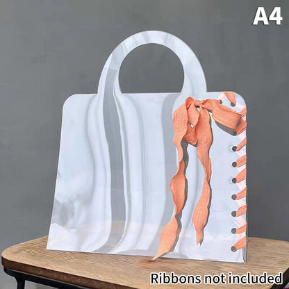 Transparent PET Fresh Flower Box Bouquet Handbag Flowers Wrapping Handbag Festiv