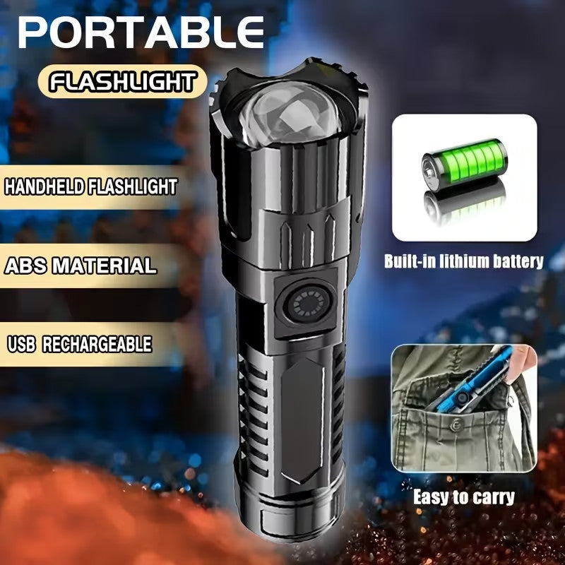 Mini Rechargeable LED Flashlight Tactical Police Super Bright Torch Zoomable Lot