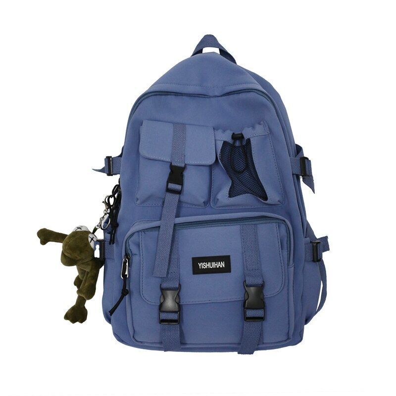 Black Nylon Casual Travelling Backpacks AntiTheft Rucksack School Bag 31*15*45CM
