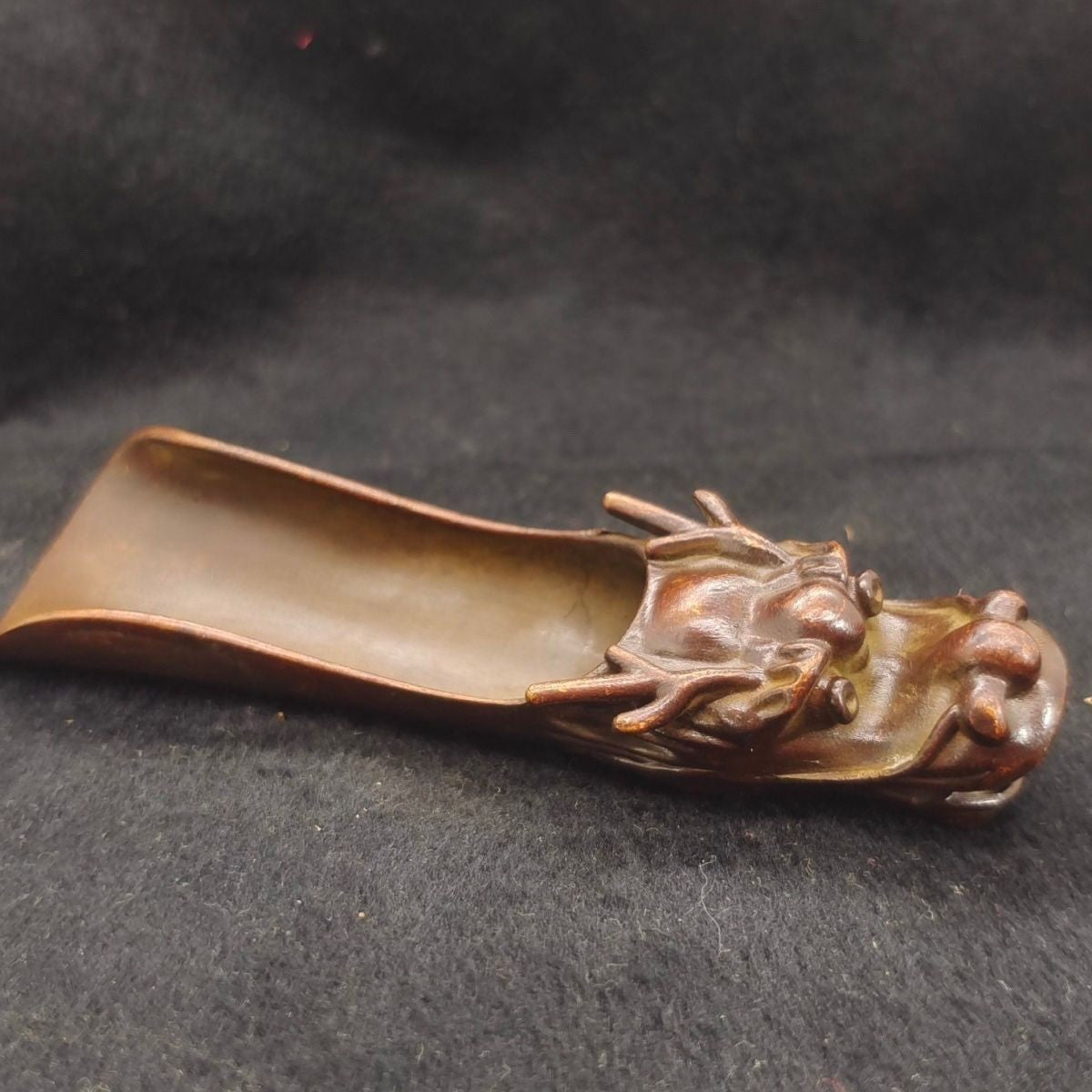 Retro China Antique Handicrafts Copper Alloy Dragon Teaspoon Tea Table Ornament