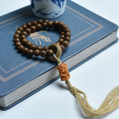 8mm Tara Tassel Pendant Double Wrap Prayer Beads Bracelet Braided