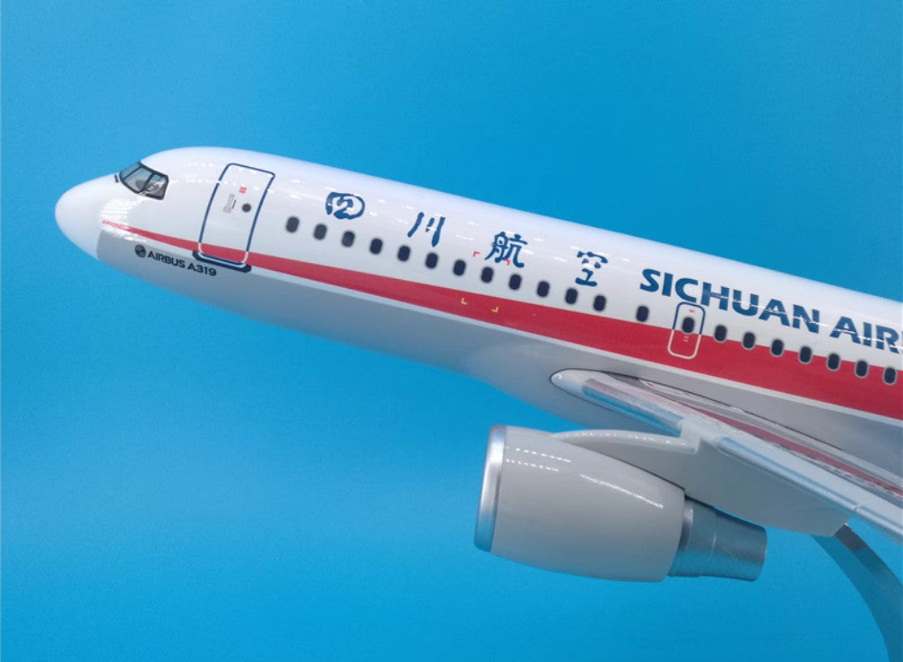 47CM SICHUAN AIRLINES AIRBUS A319 B-6419 Passenger Airplane Resin Aircraft Model