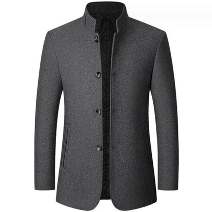 Coat Men Winter Overcoat Jackets Trench Outerwear Wool Coat Stand Collar