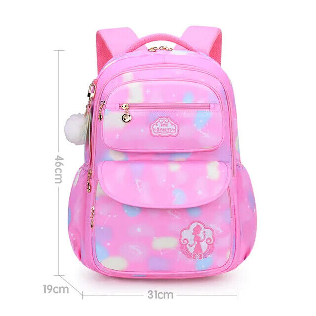 Girl Children Backpack School Bag Back Pack Pink Kid Child Schoolbag Class Kit