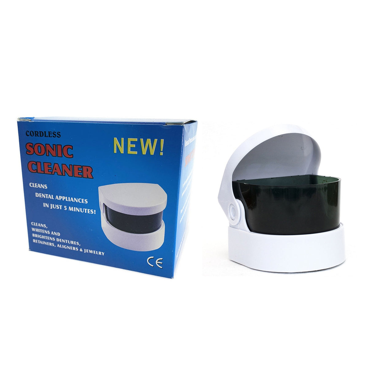 Sonic Cleaner Denture Cleaning Vibration Bath Compact Cordless Sonic Cleaner