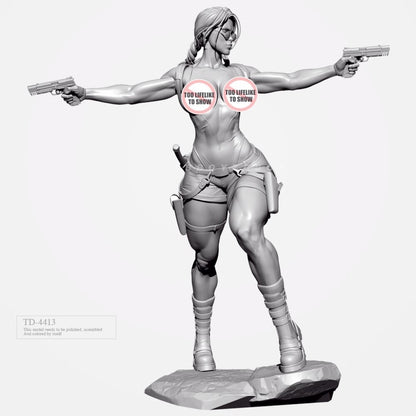 1/24 resin figure model Double shot Laura (no glassese) Unassembled Unpainted