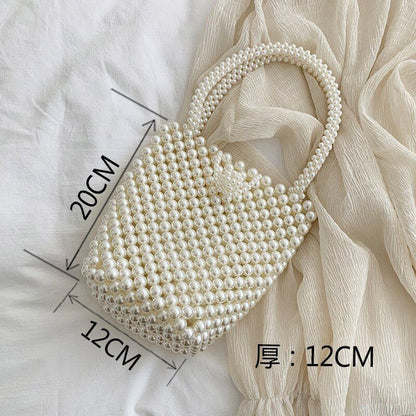 Mini Pearl Bag Handmade Vintage Beaded Fashion Shoulder Bag Luxury Coin Purse
