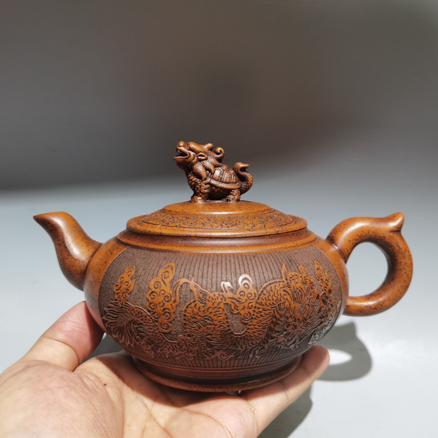 Chinese Yixing Zisha Clay Handmade Kung Fu Tea Exquisite Teapot 品名：龙凤呈祥 底款：顾景舟