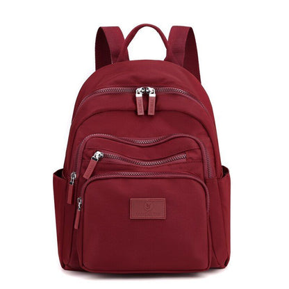 Dark Green Backpack Waterproof Nylon Student School Bag Small Traveling Rucksack