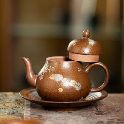 On Sales Real Yixing Zisha Purple Clay Tea Pot Ball Shaped Infuser Holes 200ml