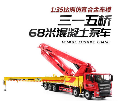 1:35 SANY 68CM TUCK MOUNTED CONCRETE PUMP Constuction Equipment Diecast Model