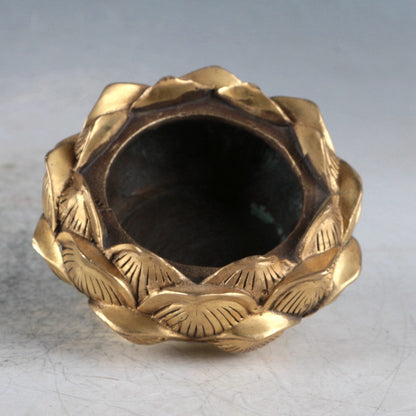 Chinese Brass Lotus Incense Burner Made During The Qianlong Period