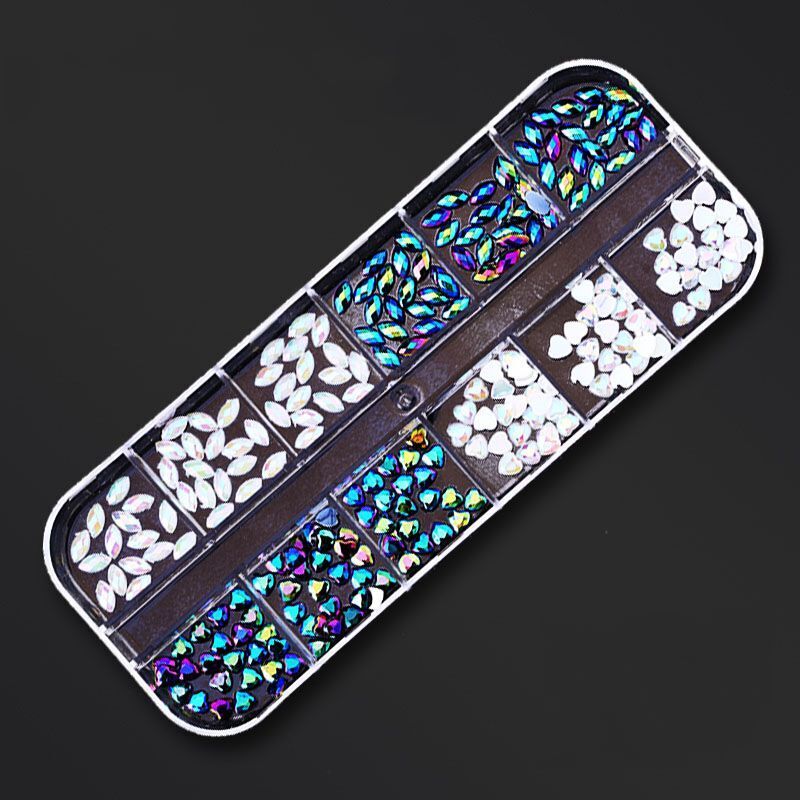 Nail Art Decor 12Design Box 3D Irregular Abalone Seashell Fragment Flakes Charms
