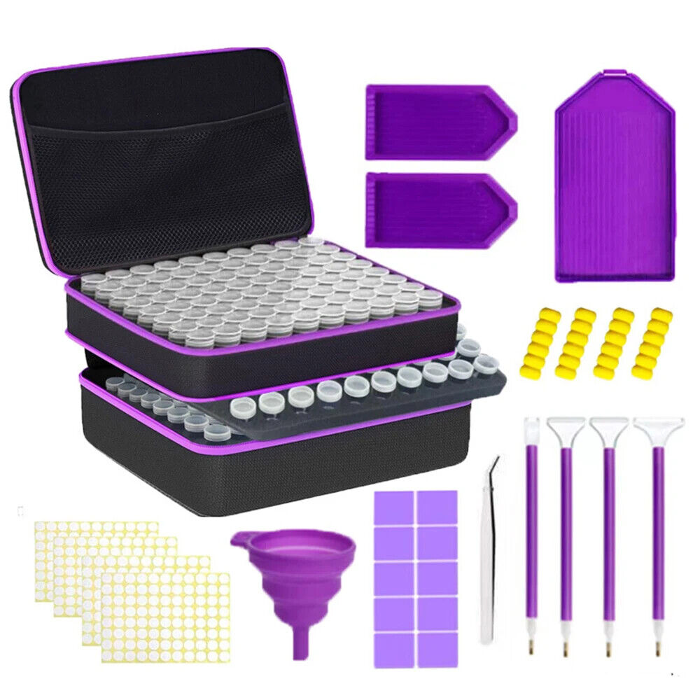 120 Bottles Diamond Painting Box Tool Container Storage Box Holder Hand Bag