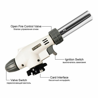 Flame Gun Gas Torch Multifunctional Flame Cooking BBQ Heating Tool Camping metal