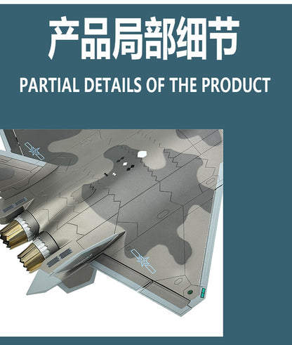 1:35 59CM China J-20 Stealth Fighter Jet Plane Diecast Military Aircraft Model