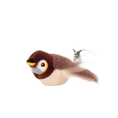 Cats & Dogs' Favorite Sound-Activated Plush Bird - USB Rechargeable Pet Toy