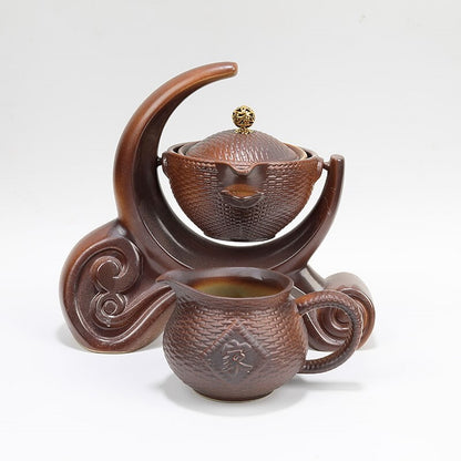 Tea Set Lazy Man Ceramic Teapot Semi Automatic Tea Making Kung Fu Tea Ceremony
