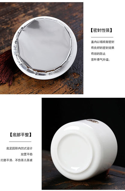 13.5cm Ceramic Tea Cans Storage Sealed Jar Tea Caddy Candy Jar Home Decor