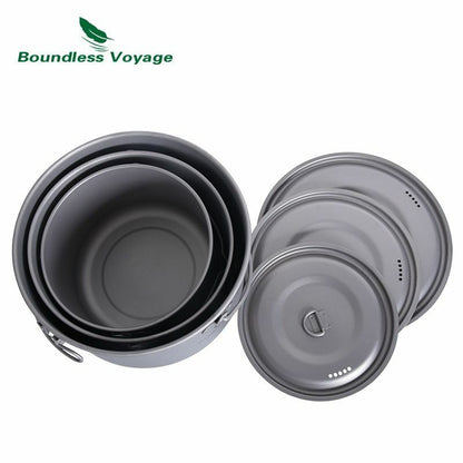 Pot 1.3L / 1.95L / 2.9L Camping Titanium Cookware Lid Lightweight Cooking Kit