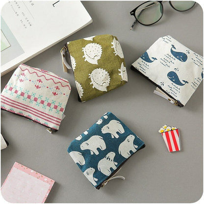 Women Coin Purse Card Earphone Pouch Bag Key Holder Small Wallet Package Canvas