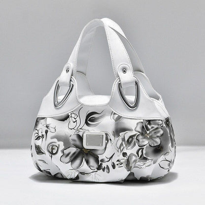 Women Shoulder Bag Printed Flower Messenger Bag Designer Leather Ladies Handbag