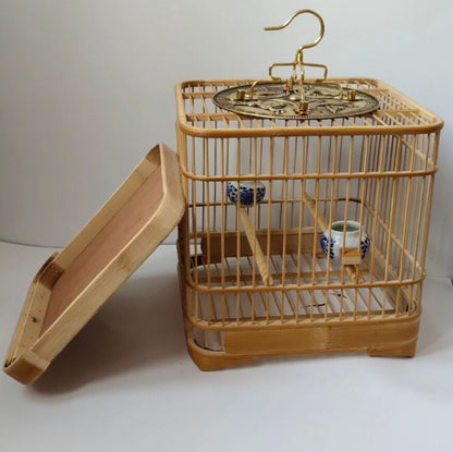 Exquisite Handmade Chinese Bamboo Wood Bird Cage Birdcage