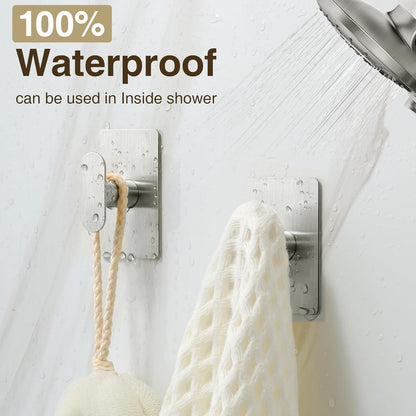 Adhesive Towel Hooks for Bathroom: 20LB Extra Strong Wall Hanger for Shower Kitc