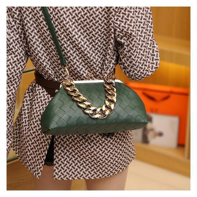 Leather Weave Handbag Handle Dumpling Bag Crossbody Bag Women