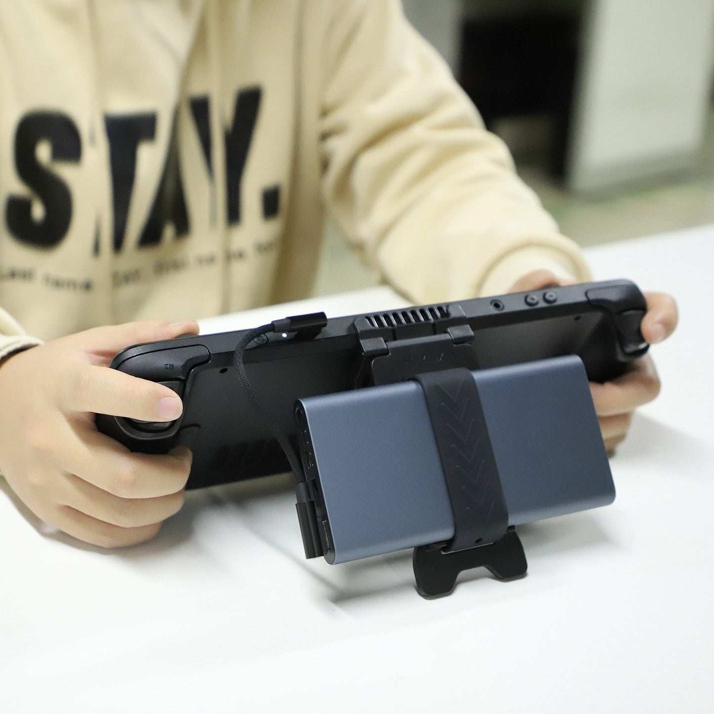 2 In 1 Power Bank Holder Charging Station Stand for Steam Deck Console A