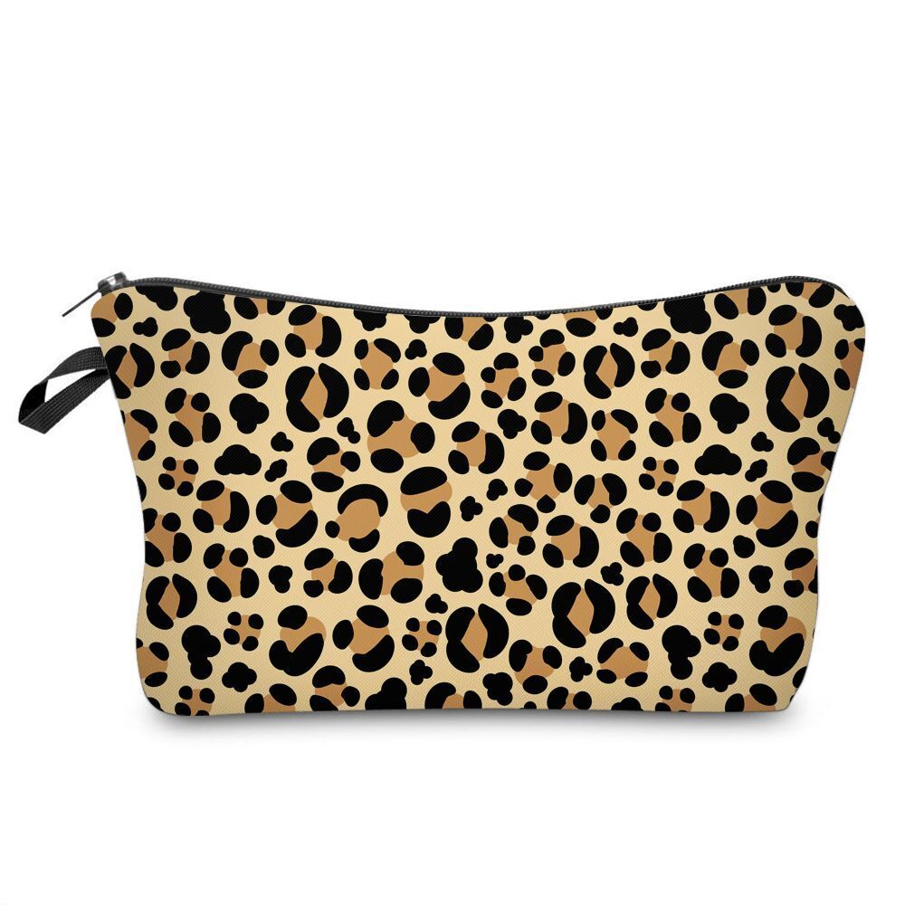 Personalized Pretty Makeup Bag Leopard Print Cosmetic Bags Multifunction Travel