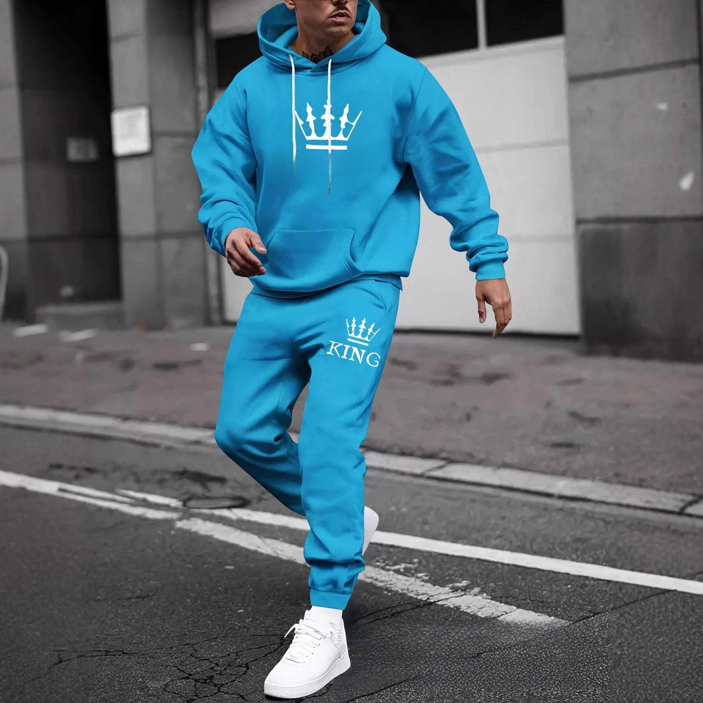 Men's Thickened Hoodie and Pants Set Casual Sportswear